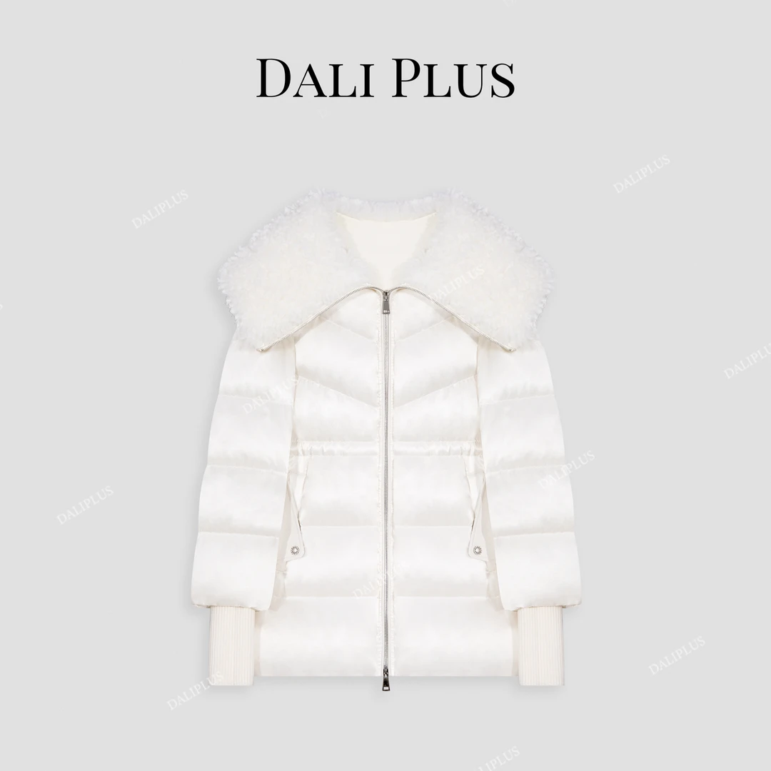 DALI PLUS【桑蚕丝+山羊绒】精贵感大翻领保暖鹅绒服-D4SZ0153