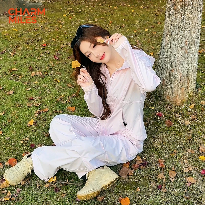 CHARM MILES【直播】经典系列1.0收腰磨毛时尚户外三防冲锋套装女
