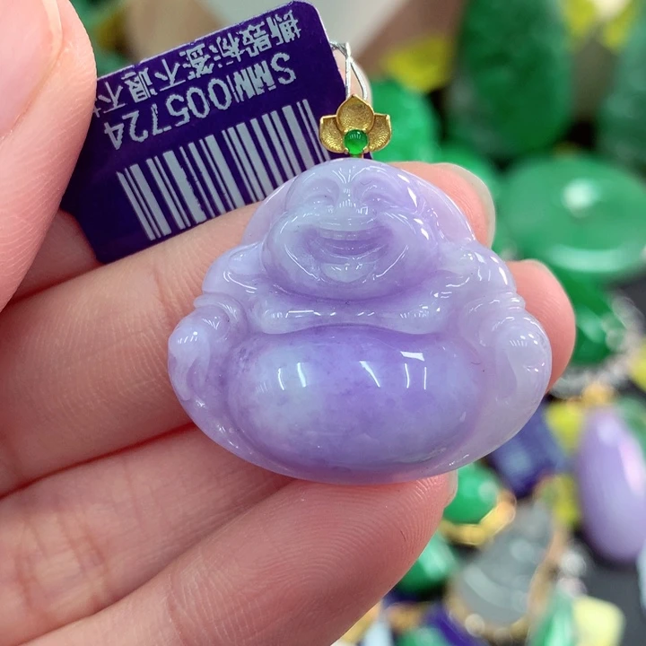 吊坠(不含链)18K金镶嵌翡翠