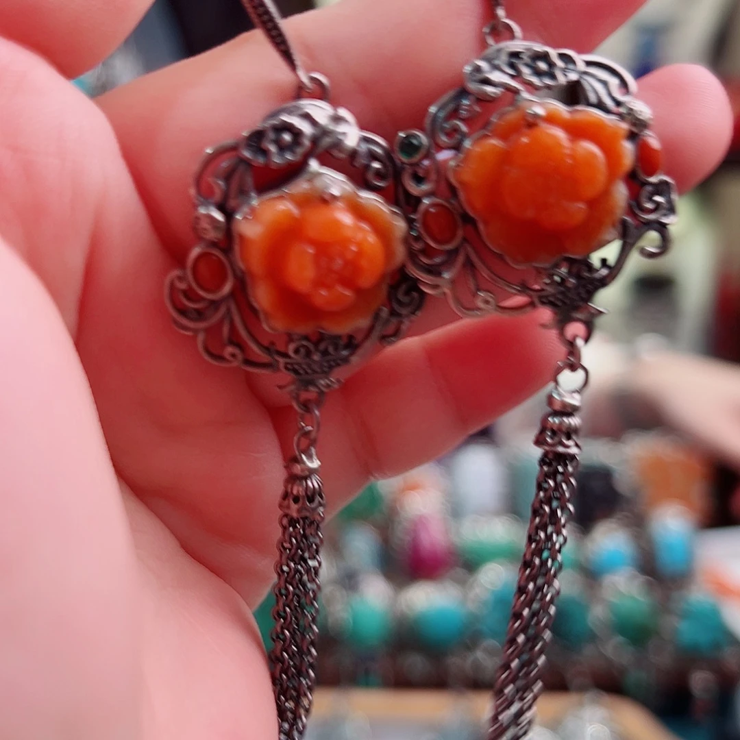 925银珐琅锦象原创设计耳环