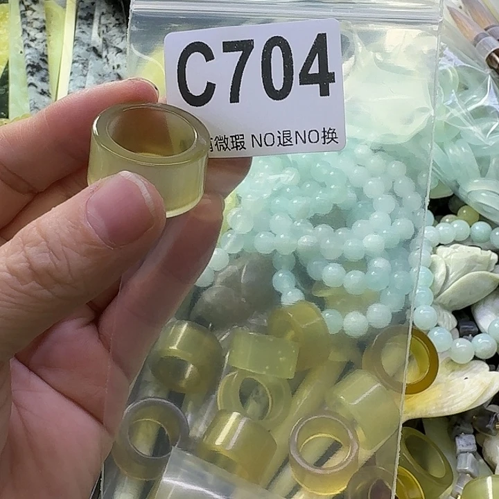 欣***语蛇纹石玉合金发饰