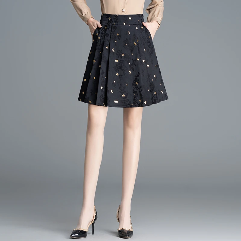 春季上新闪闪星光质感显瘦精致短裙百褶裙时尚短款半身裙90959