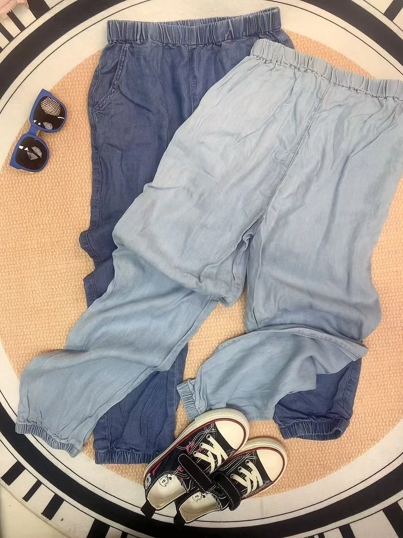 儿童夏季天丝莱赛尔薄款透气牛仔裤裤子童装