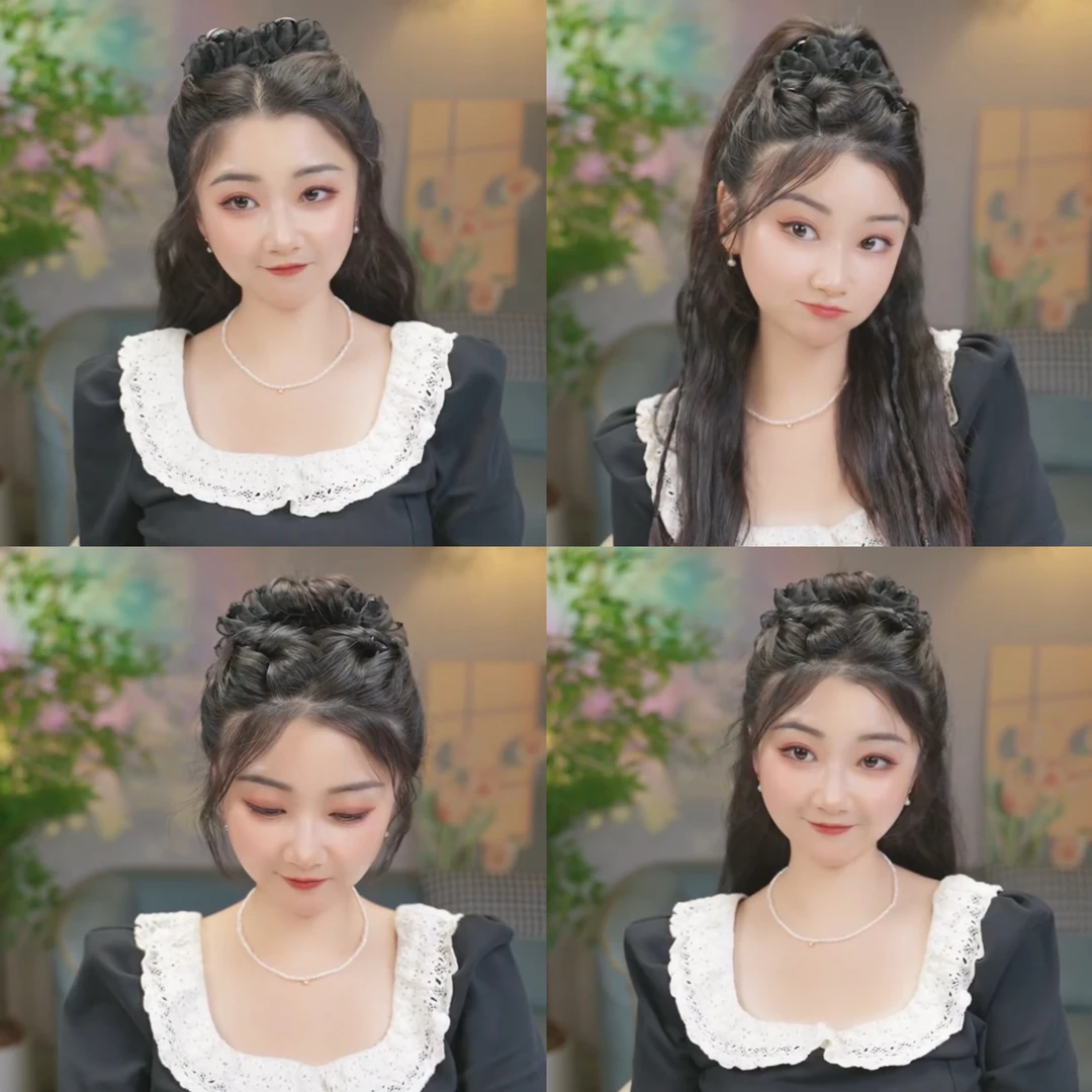 新款韩版雪纺欧根纱黑天鹅抓夹4.2CM蕾丝发夹春夏新款简约发饰