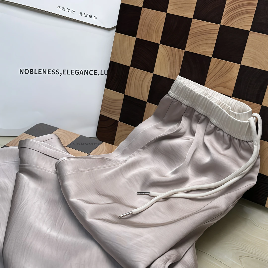 夏季凉感面料设计款真丝休闲裤 K2230
