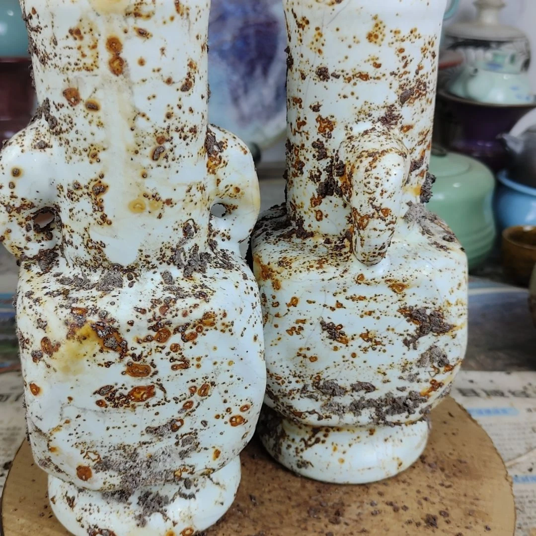 瓷片成对官窑生锈瓷