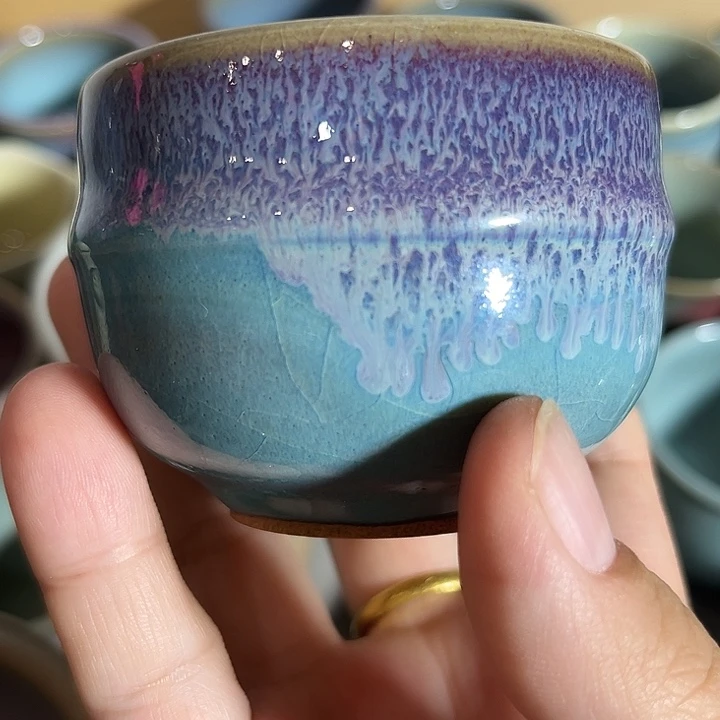 摆件钧窑杯子钧瓷杯子