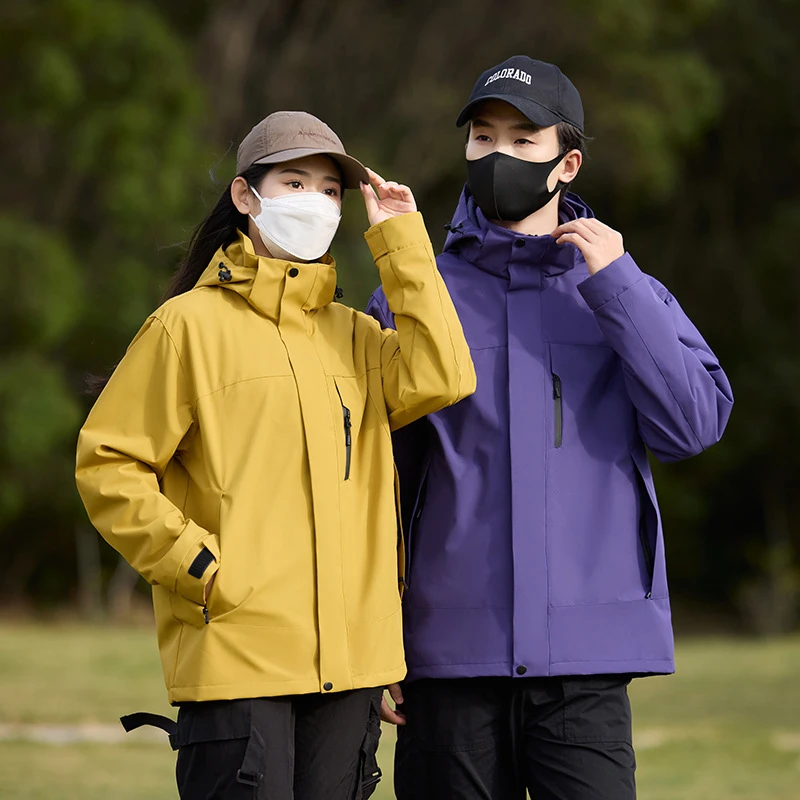 骆驼之家经典户外冲锋衣秋冬季新款三合一男女款可拆卸内胆三防户