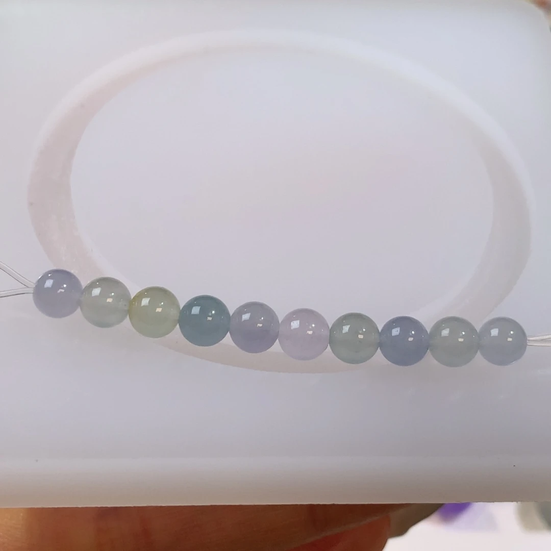 未镶嵌定制翡翠莫兰迪色调 10颗