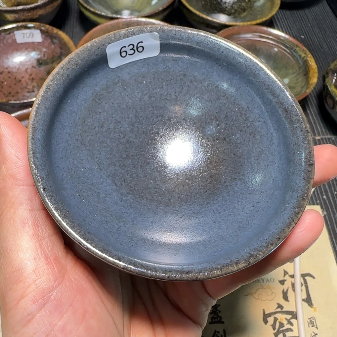 柴烧建盏茶盏茶杯636