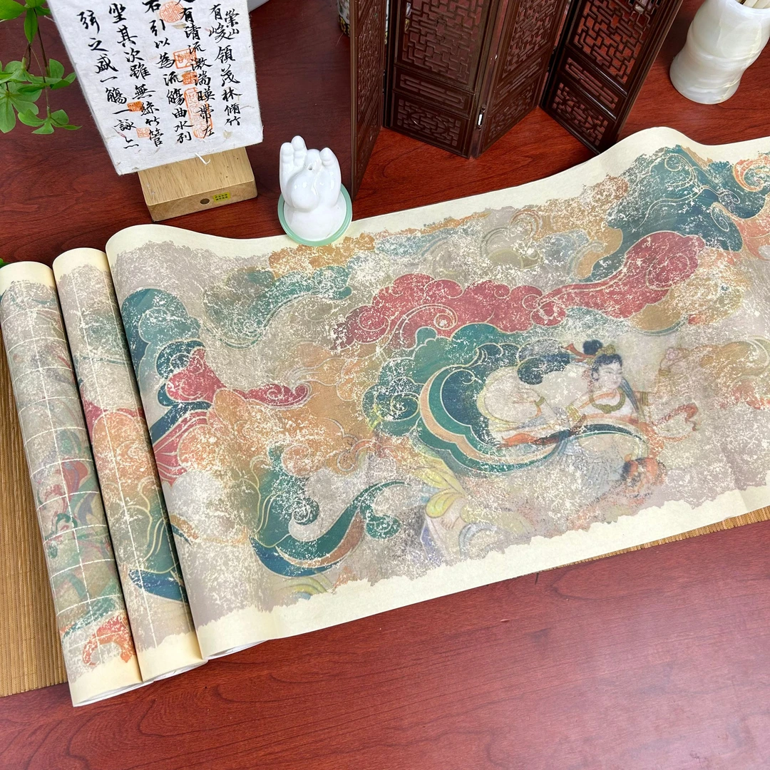 蜡染敦煌仿古长卷34x10米一卷