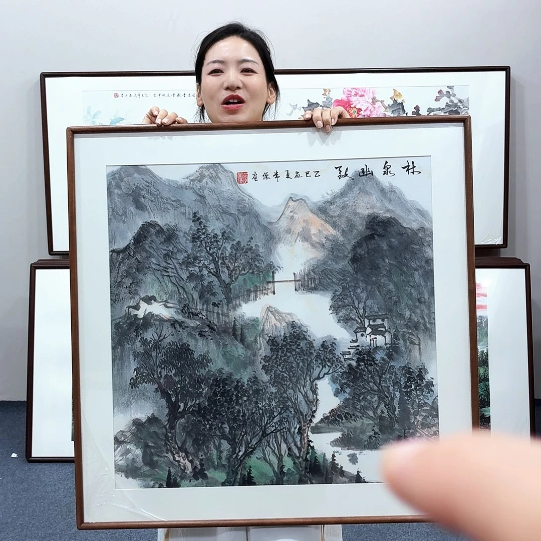 国画手绘作品80×80尺寸