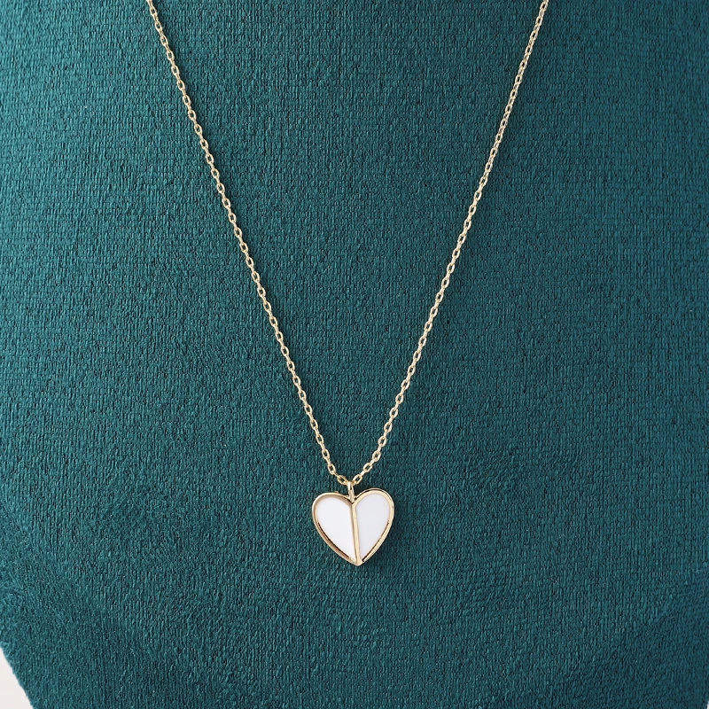 铜合金项链 2414044-爱心项链女锁骨链轻奢小众高级设计项链