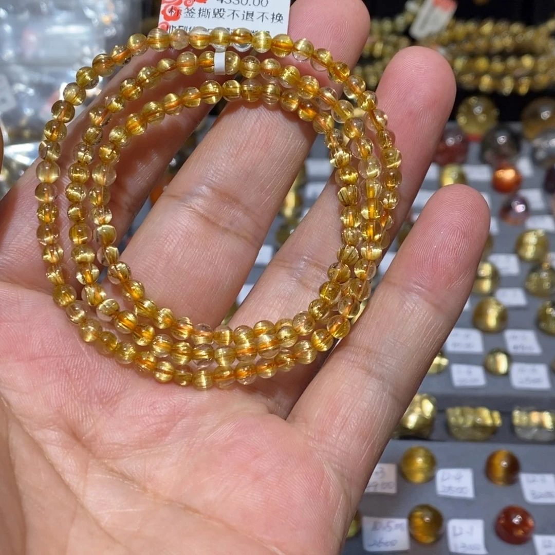 手链未镶嵌水晶钛晶板钛顺发猫眼多圈4➕