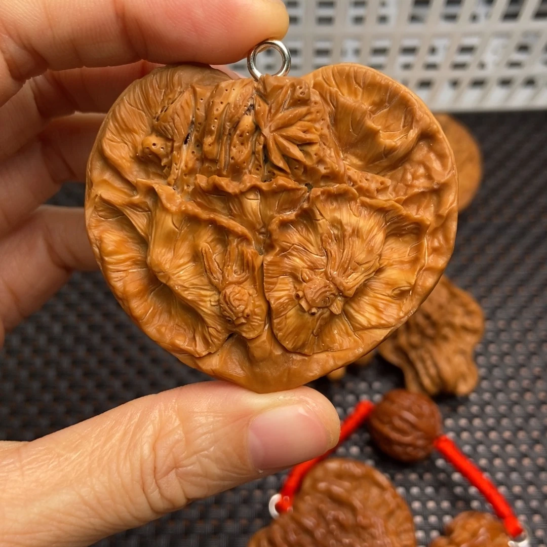 吊坠文玩核桃金玉满堂镂空雕刻56尺寸