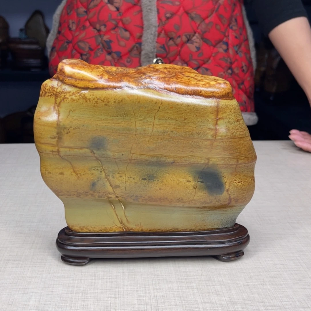 石材广西大化彩玉石配底座