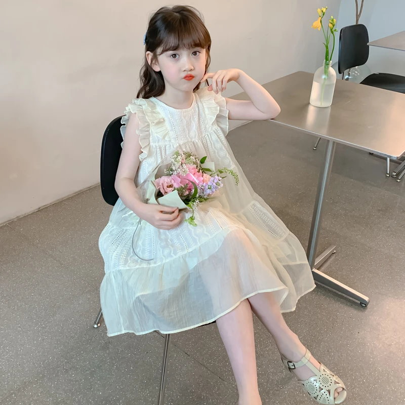 女童夏装连衣裙2025新款洋气甜美女孩公主裙夏季薄款小女孩背心裙