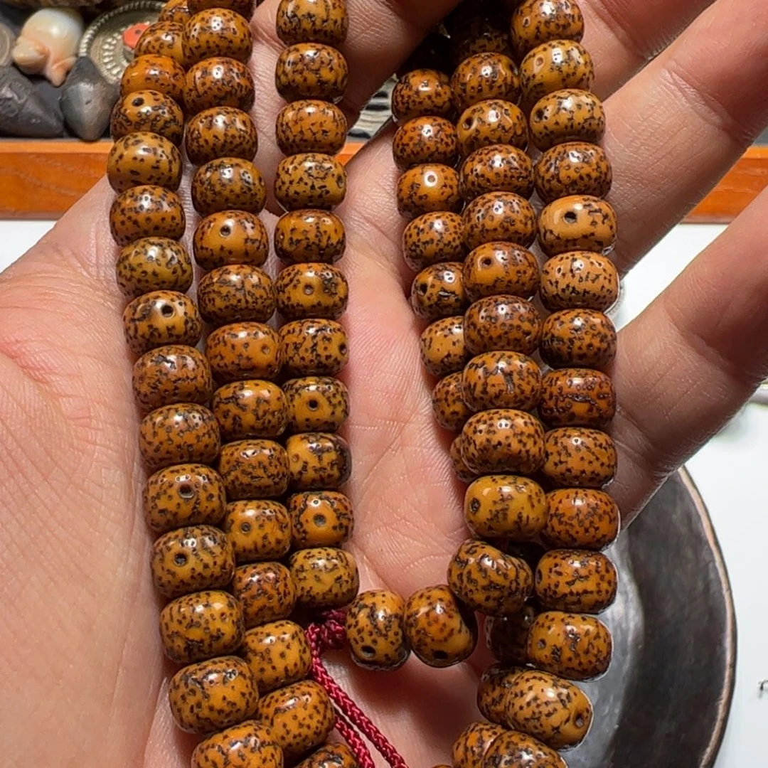 玻璃颈饰墨白藏传出品09