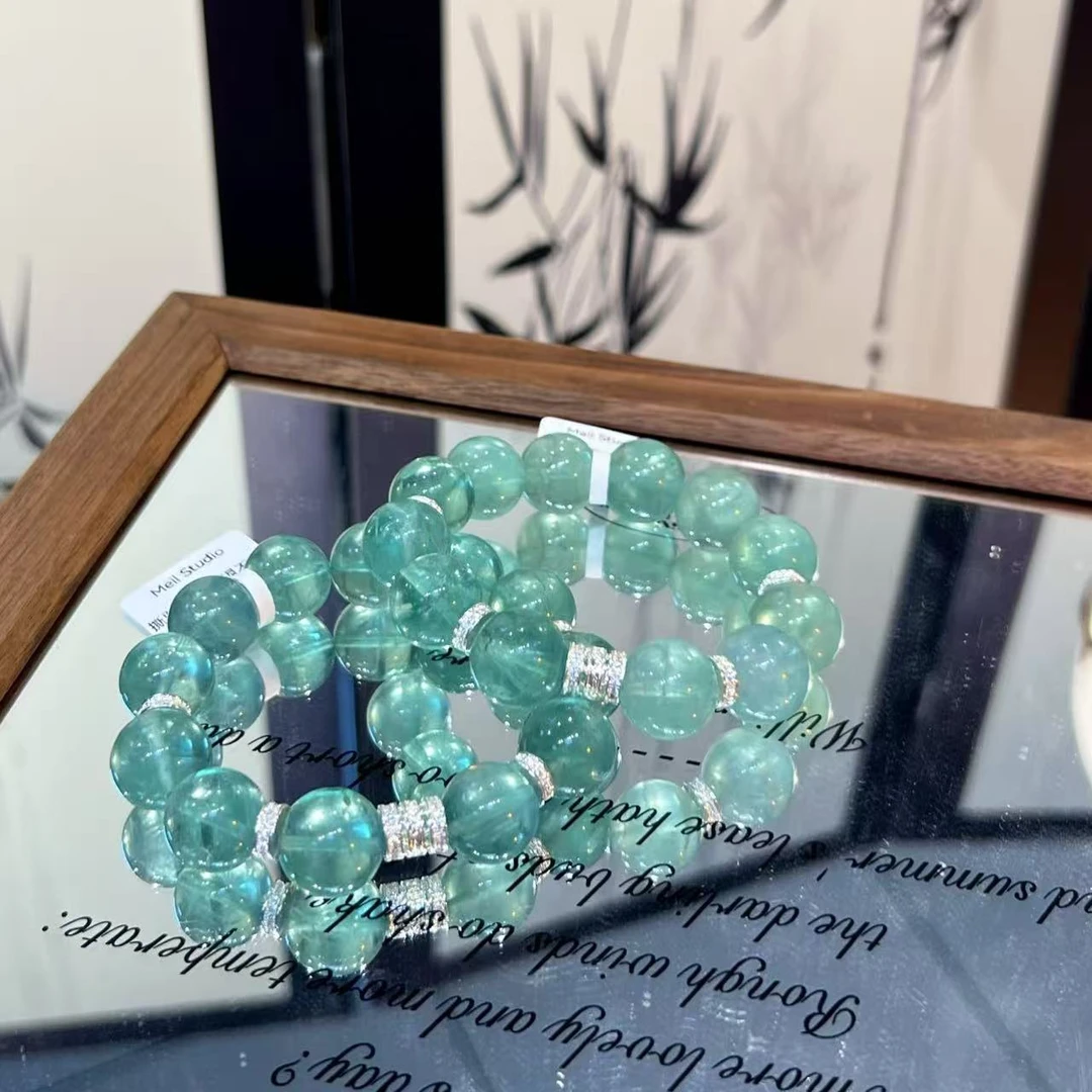 【拍2件79*2】 4674 15mm＋绿萤石 手串多样性发其一