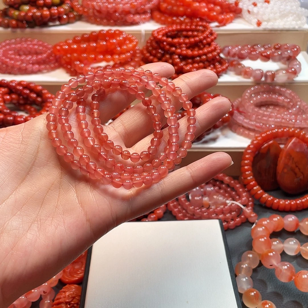 南红玛瑙未镶嵌手链
