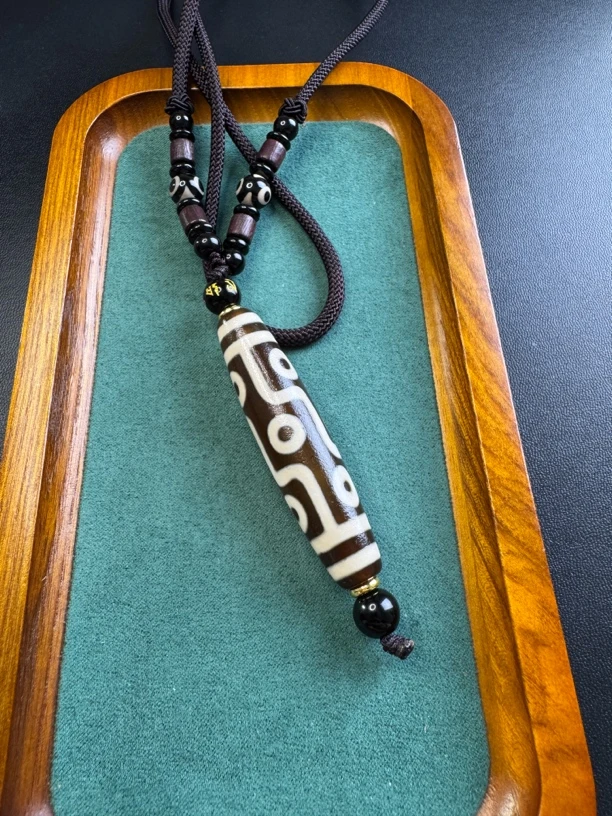 折线九眼简约玛瑙藏珠项链保真九眼天珠项链