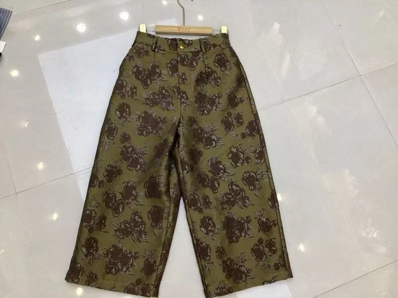 [韩风服饰】提花百搭直筒裤