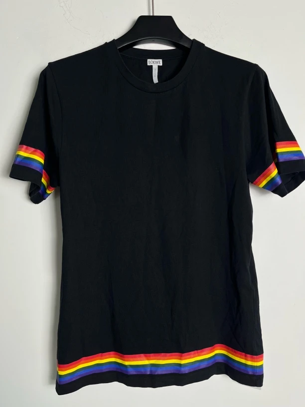 未使用 LOEWE/罗意威 S*1/罗意威彩虹条黑色短袖/05467
