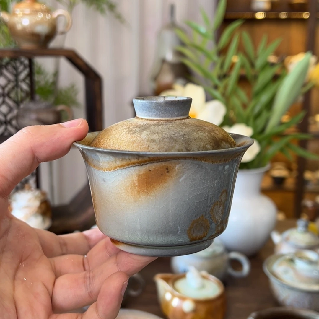 马蹄盖碗景德镇柴烧