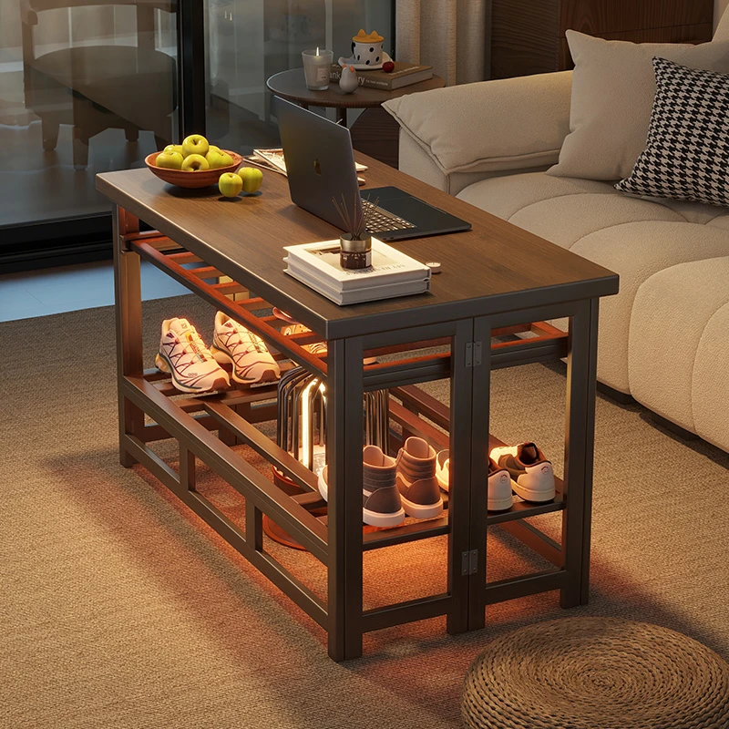 美物俪家楠竹烤火桌长方形家用可折叠烤火架取暖烤火一体冬季新款