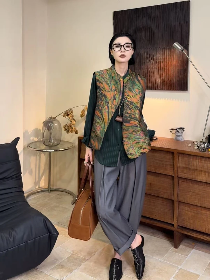 [山海]新中式马甲原创设计师款个性小众马夹提花百搭时尚春秋款