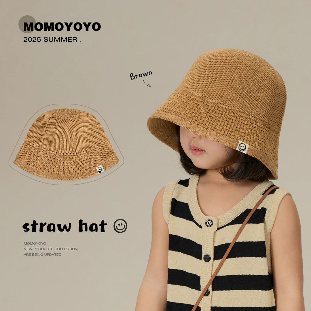 辰辰妈【谁也不爱】笑脸标针织盆帽 M182X