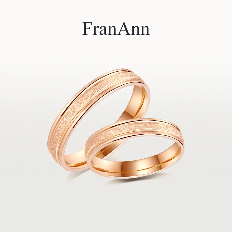 合金戒指 【经典磨砂戒指】情侣对戒一对男女简约18K玫瑰金礼物