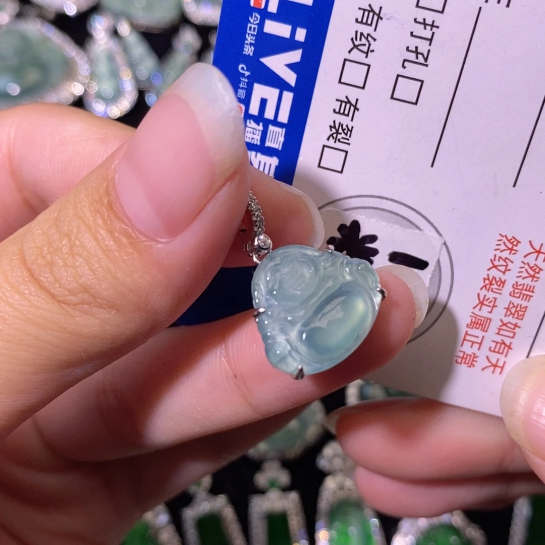 翡翠银S925镶嵌颈饰天然