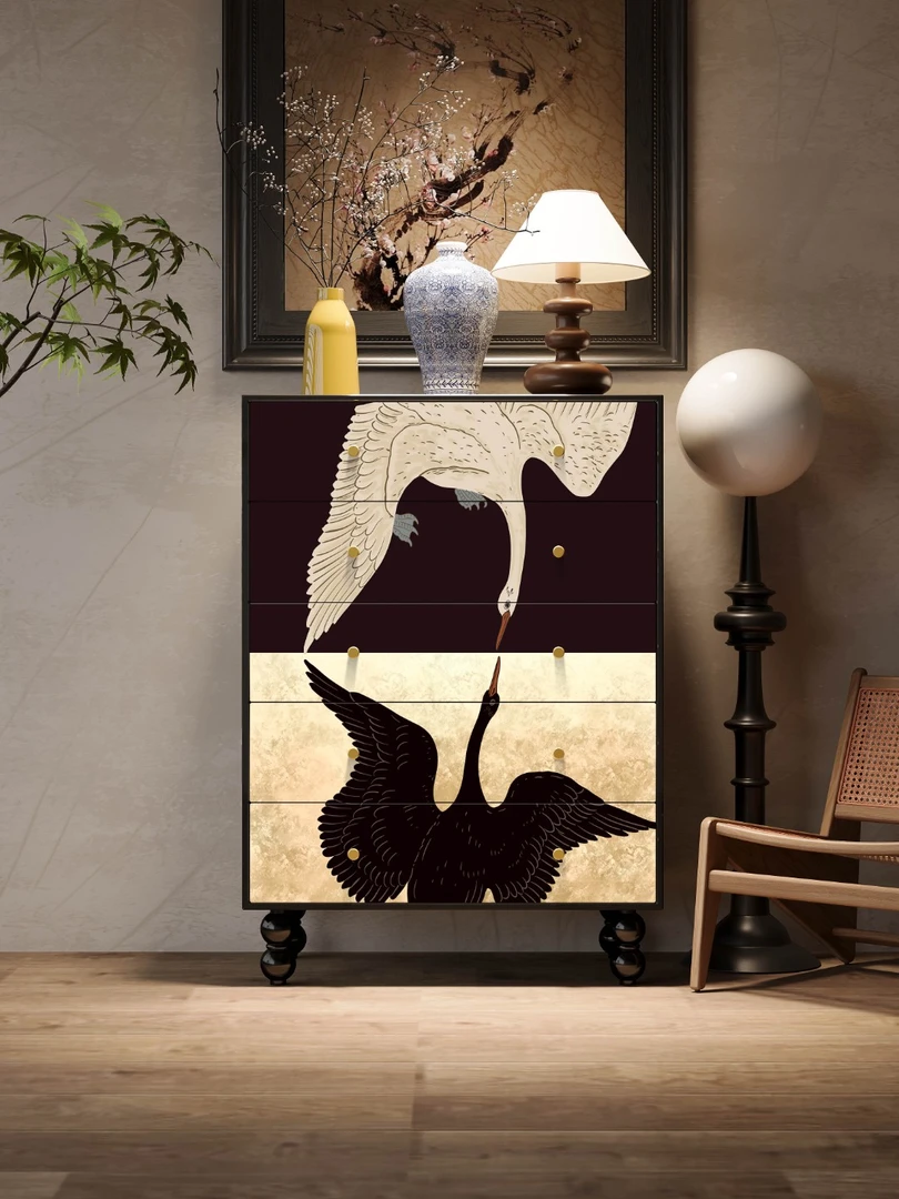 法式复古玄关五斗柜抽屉柜卧室靠墙储物柜客厅餐厅装饰柜子收纳柜