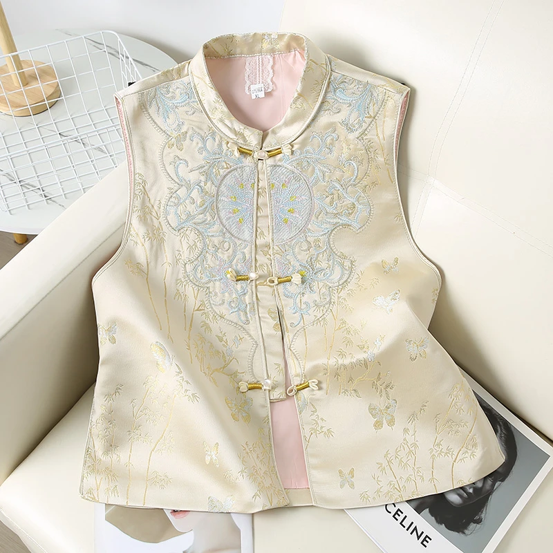 【蝴蝶花竹】2025春款新中式新款国风重工刺绣马甲坎肩马夹百搭