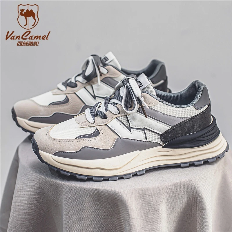 VANCAMEL/西域骆驼新款休闲时尚防滑网面运动四季潮鞋百搭男鞋
