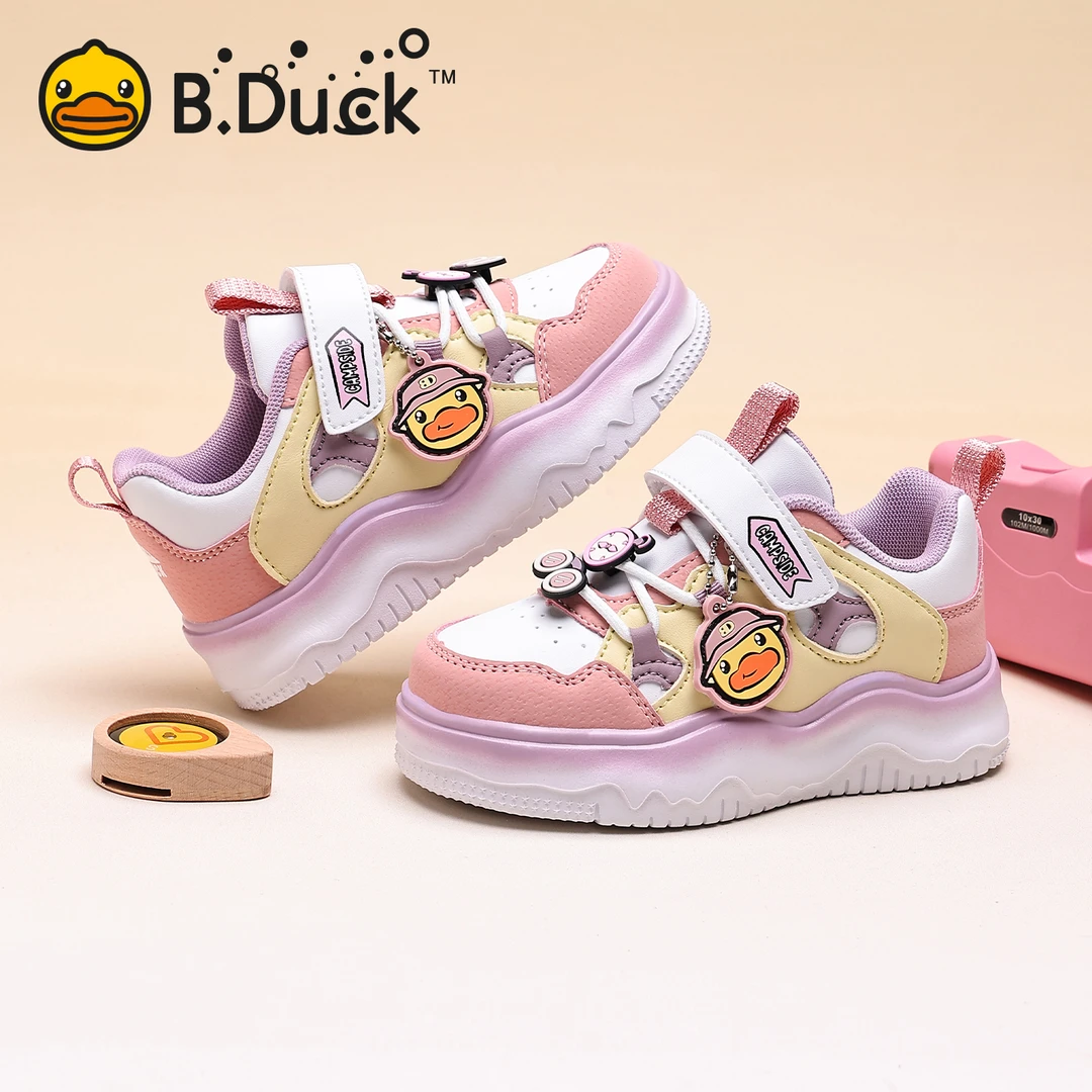 B.Duck小黄鸭儿童运动鞋2025秋季新款女宝宝运动鞋软底男童板鞋超