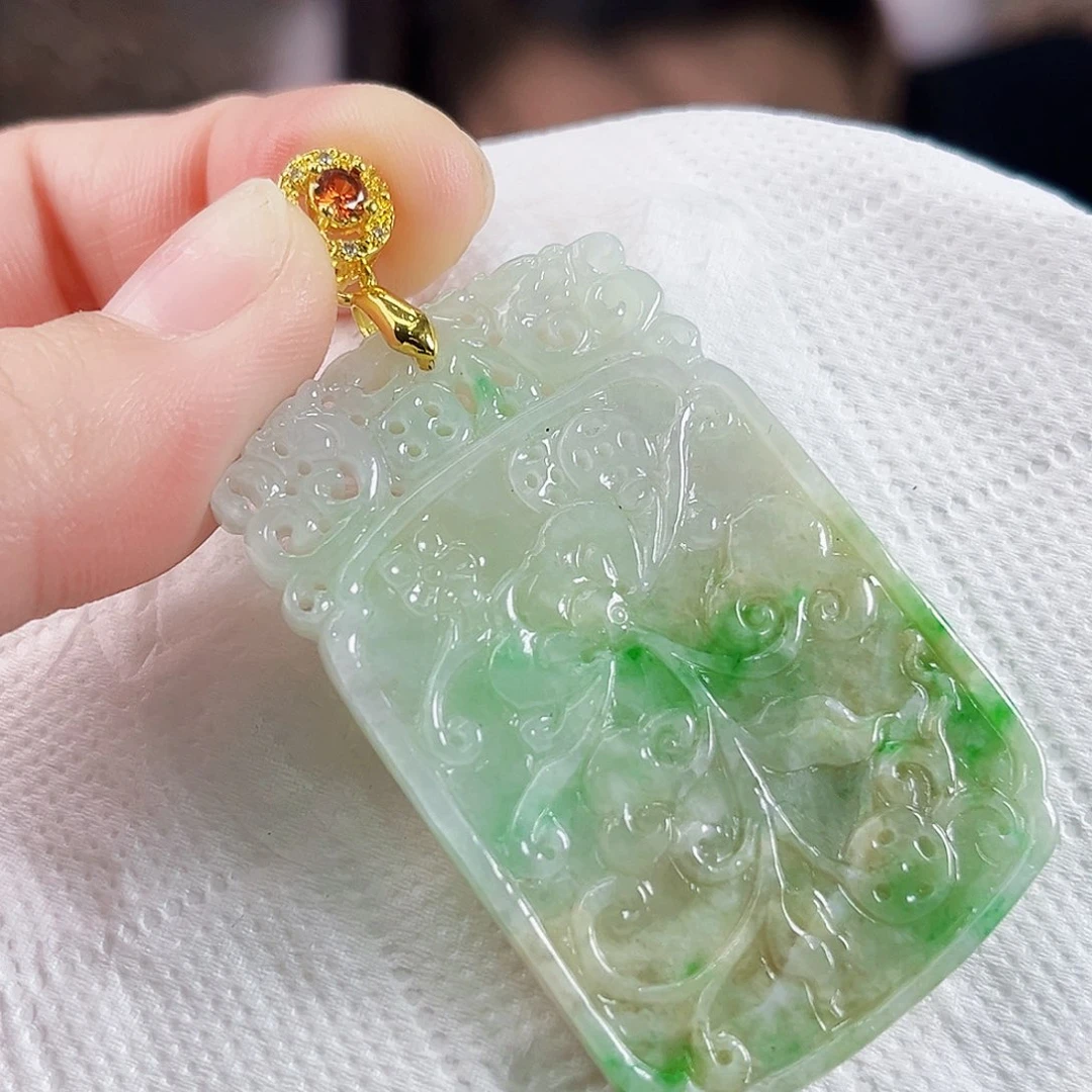 翡翠颈饰银S925镶嵌多样性发货