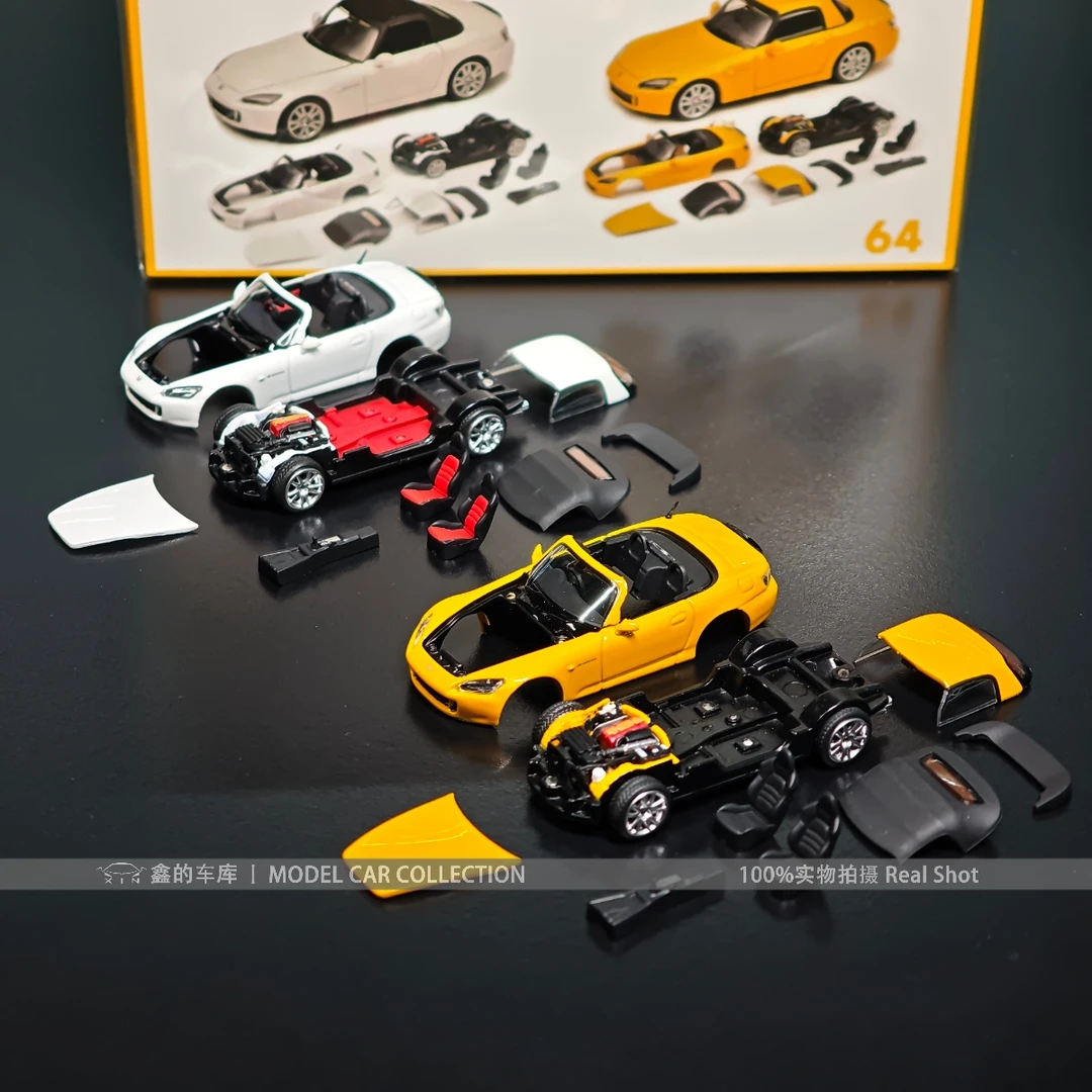 MOTORHELIX MH 1:64 本田S2000 金属底盘推车流畅 合金汽车模型