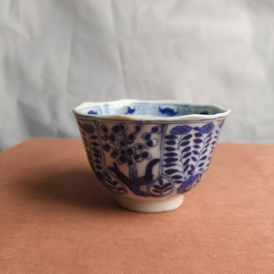 18 67 清光绪 青花花卉杯-6880023