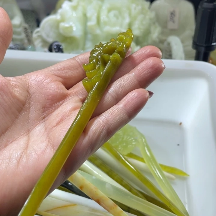 岫玉未镶嵌发簪发簪