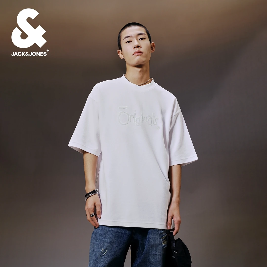 【商场同款】杰克琼斯秋季新款男士圆领短袖上衣T恤宽松立体男装