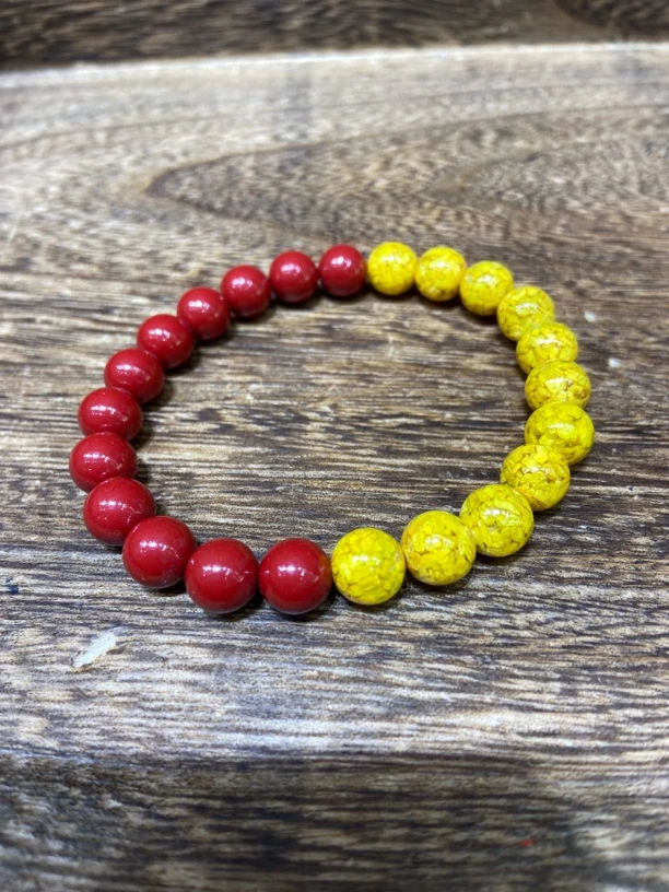 天然辰砂8mm水飞砂/雄黄砂朱砂手链