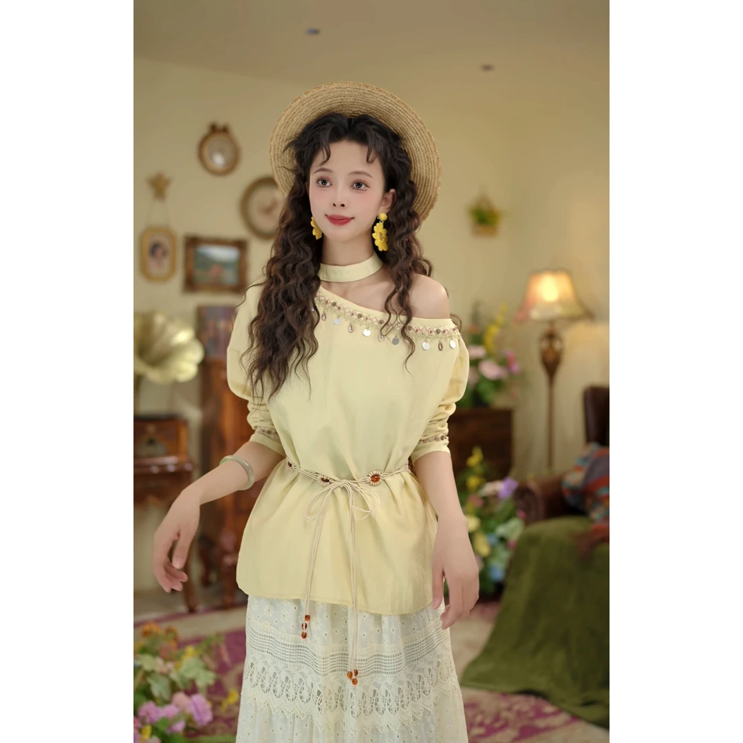 扣子家初见港风复古纯色T恤宽松显瘦上衣KQ1994008