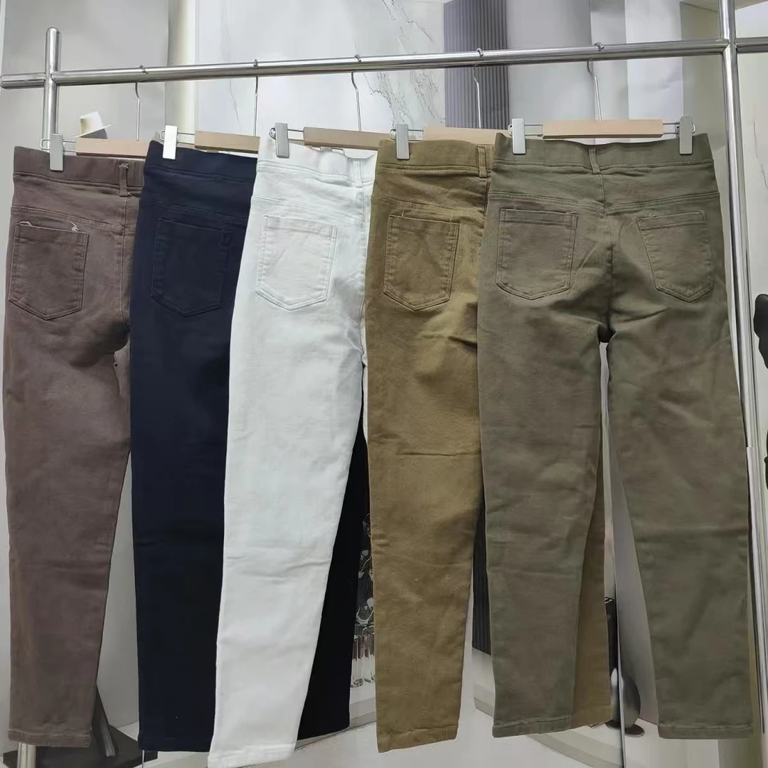 秋季新款弹力牛仔棉裤子百搭显瘦遮肉遮胯女士妈妈裤