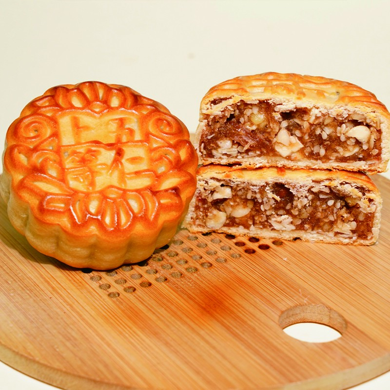 广式莲蓉蛋黄豆沙五仁传统中秋月饼经典糕点小零食