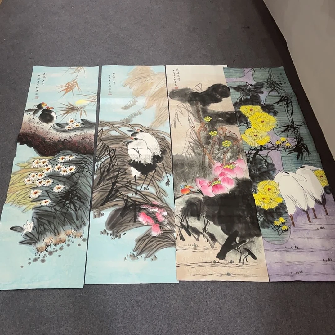 国画TD精品国画作品四条屏