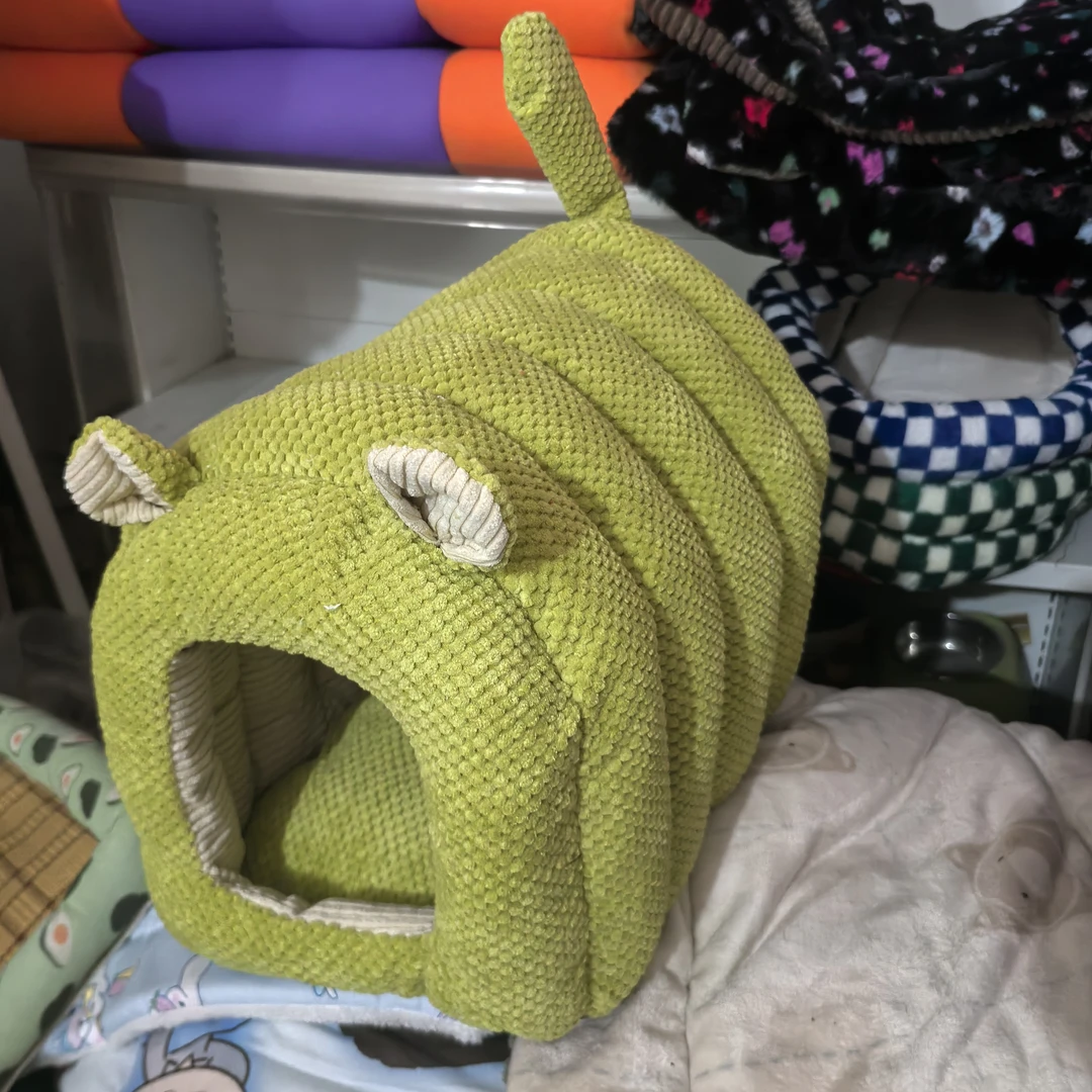 毛毛虫封闭式保暖宠物窝，犬猫通用