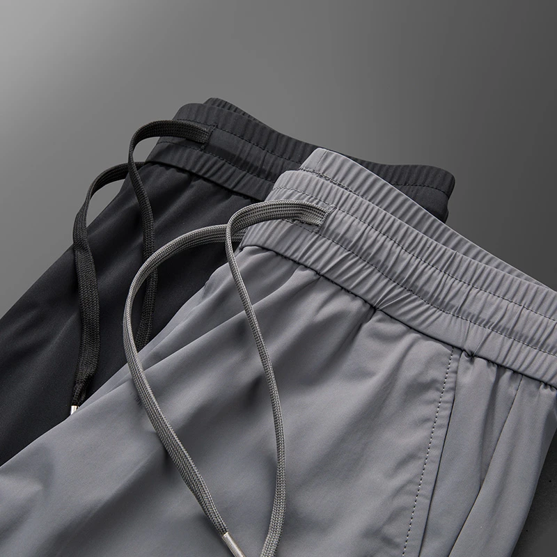 【专柜高端轻奢】夏季男士时尚高弹冰丝休闲裤松紧腰百搭舒适速干