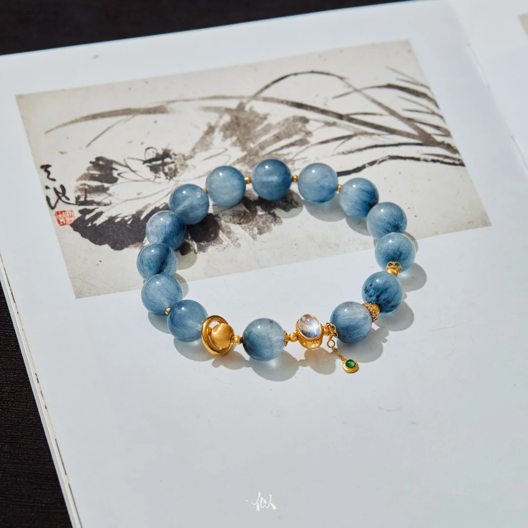 【蓝殊】·似梓珠宝· 18K蓝兔毛手串  XYGD422031-C